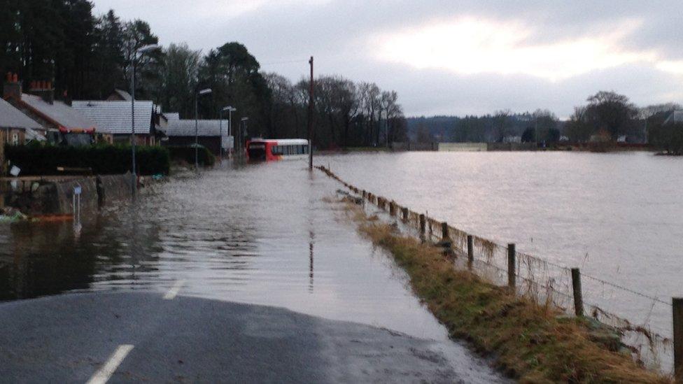 Bus in flood