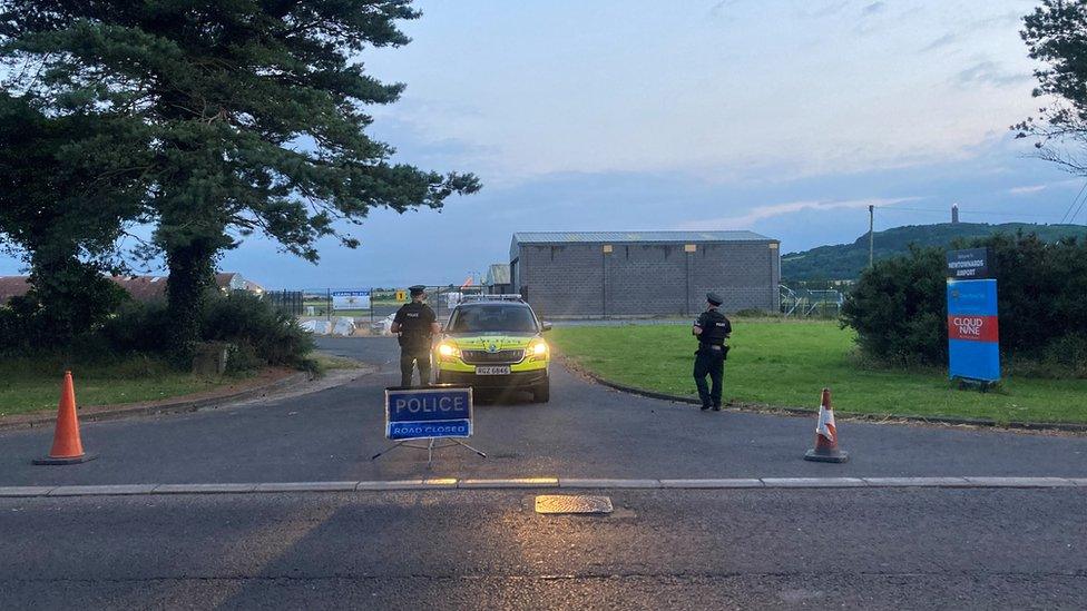 Police are also at the scene at Newtownards Airport