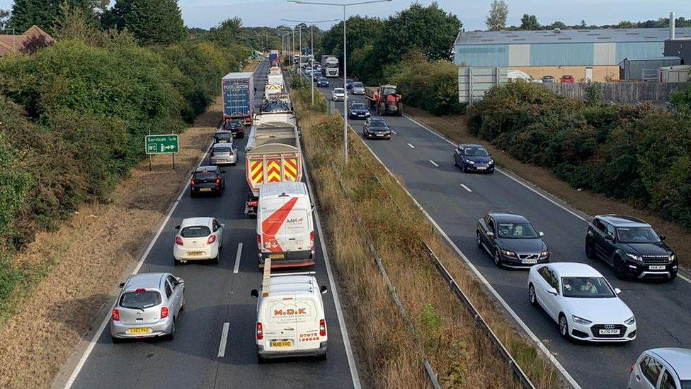 Traffic on the A12.