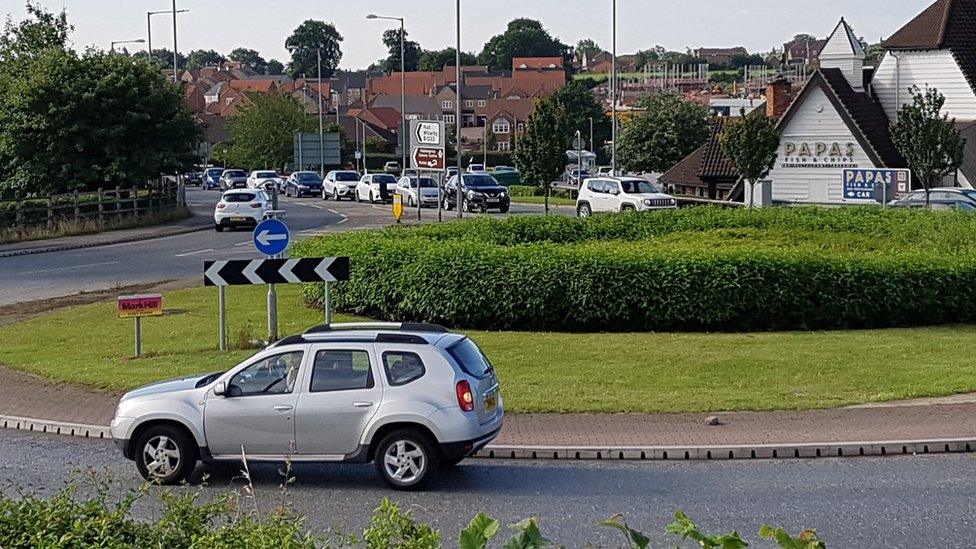 The roundabout near Papa's in Willerby