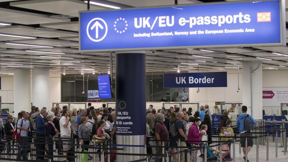 Gatwick airport passport control, file pic