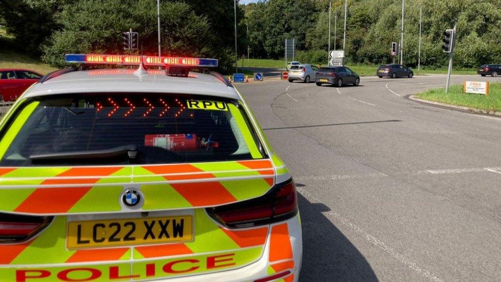 The road closure at Mannington Roundabout