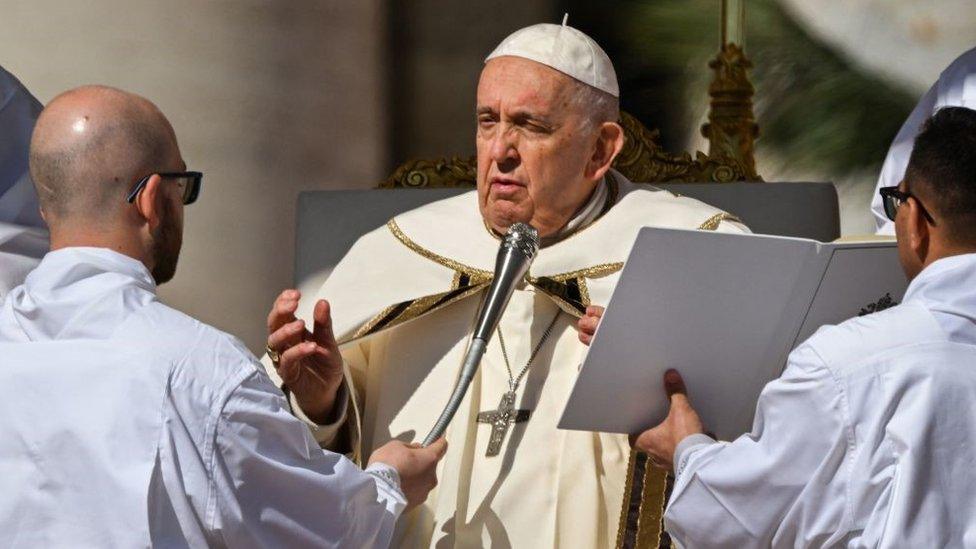 The Pope at Easter Sunday mass