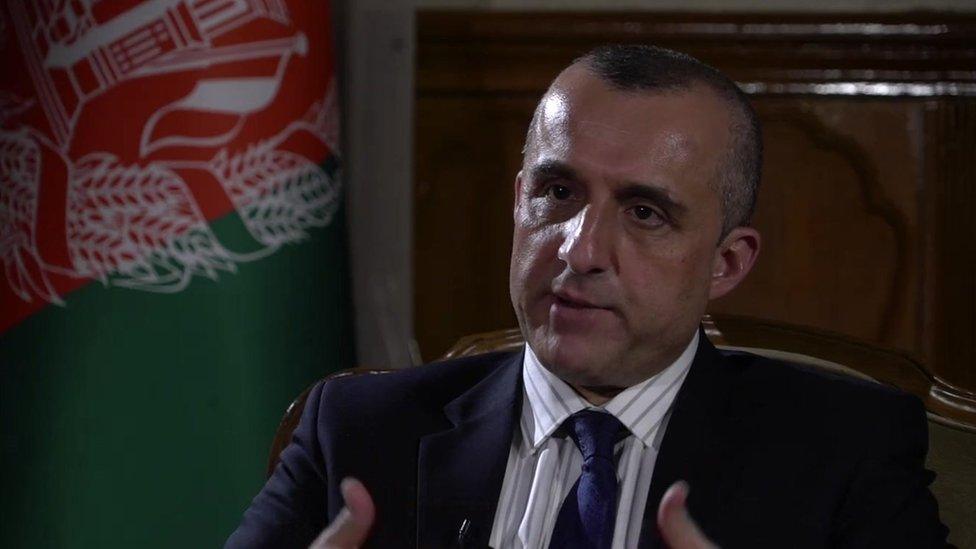 Vice-President Amrullah Saleh speaking to the BBC as 2500 US troops are set to leave Afghanistan