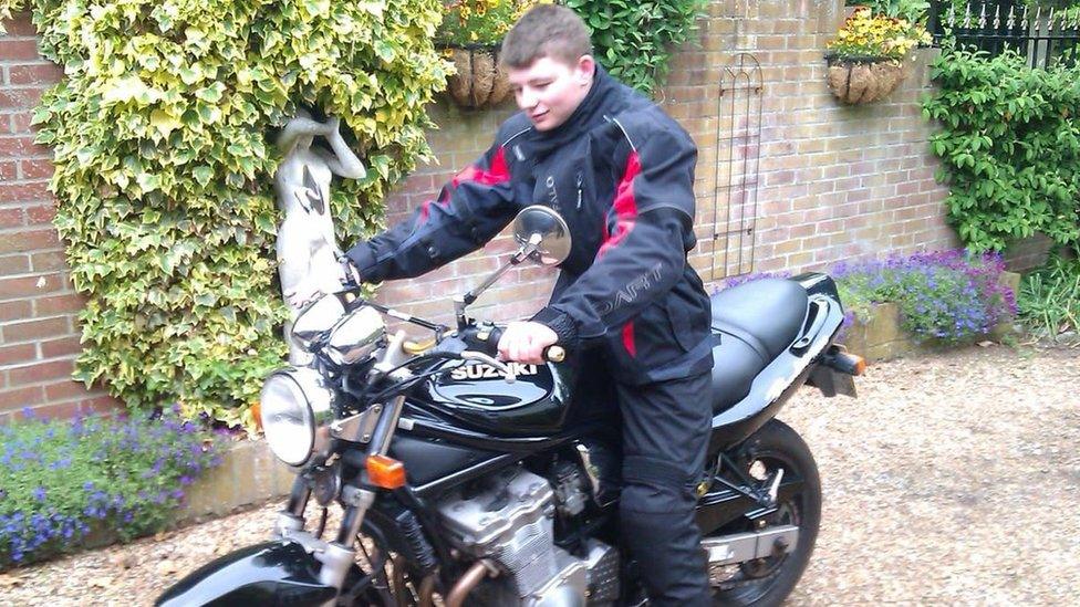 Aaron Hawkins on a motorbike