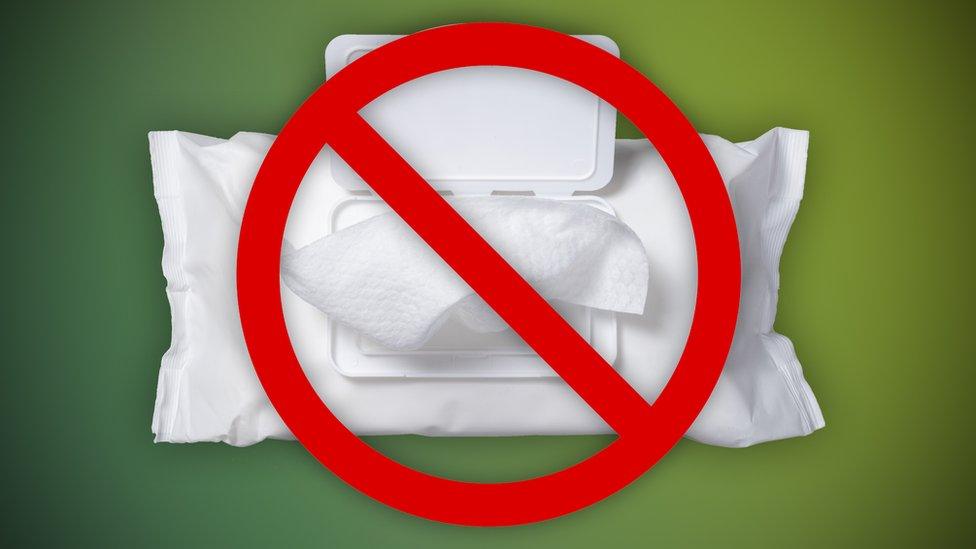 wet wipes with a stop sign