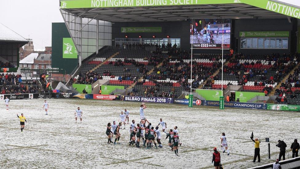 European Rugby Champions Cup match between Leicester Tigers and Racing 92 on 21 January 2018