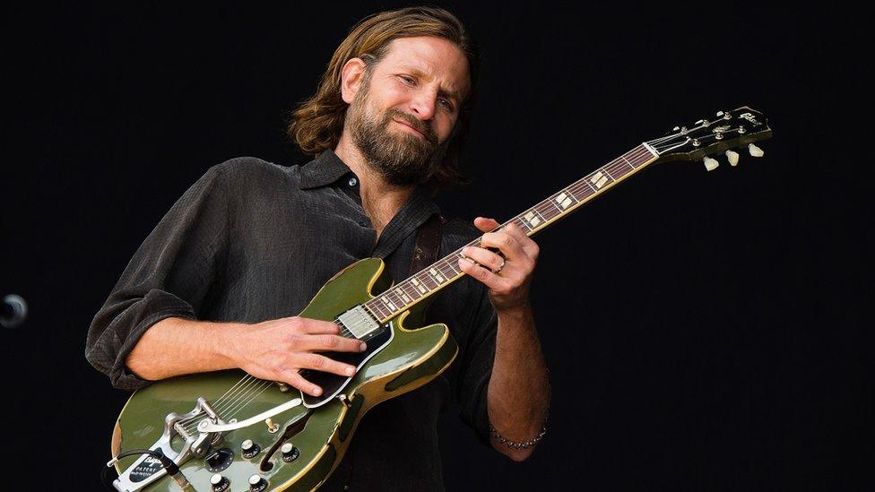 Bradley Cooper performs at the UK's Glastonbury music festival