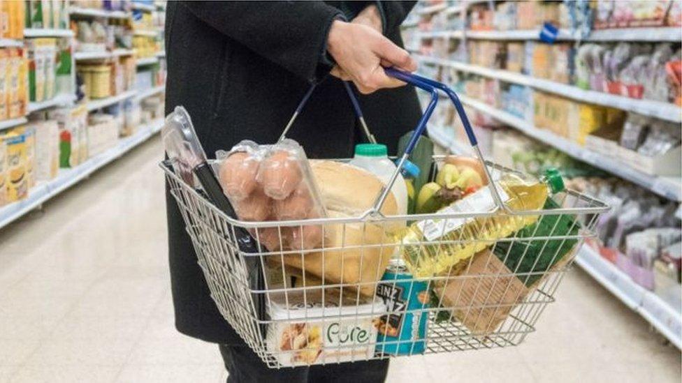 Person with shopping basket