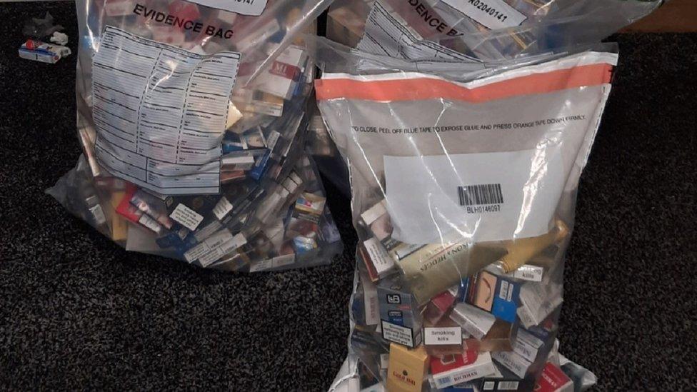 Bags containing illicit cigarettes