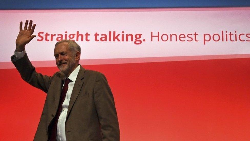 Jeremy Corbyn after his speech to the Labour party conference