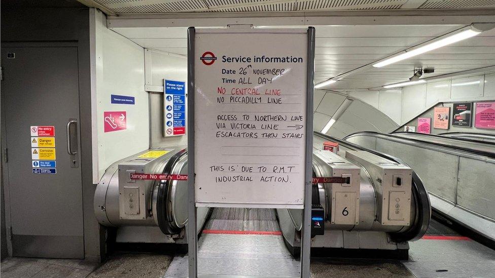 King's Cross Tube station and escalators on Friday