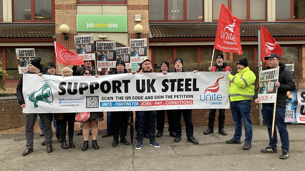 Protesters outside Job Centre