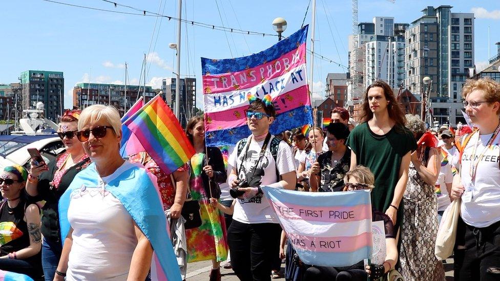 Suffolk Pride's parade in Ipswich