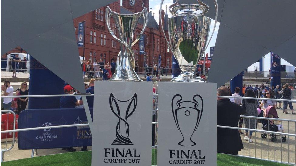 Champions league trophies