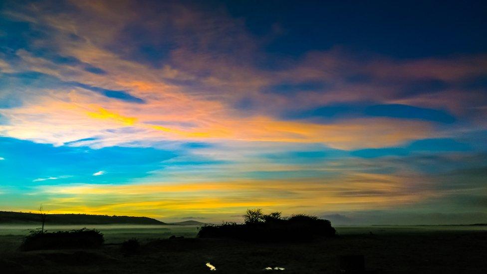 A misty sunset over Loughor marsh was taken by Richard Moult