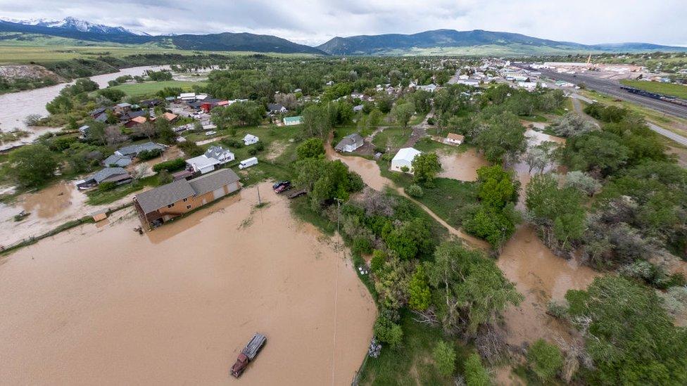 The floodwaters have overrun surrounding communities like Livingston, Montana