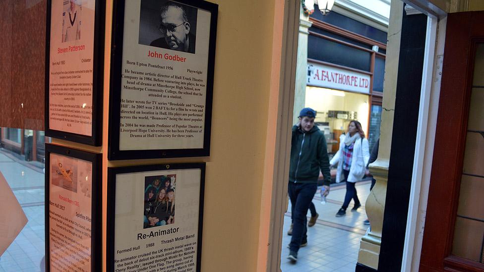 Hull walk of fame in Trinity Market