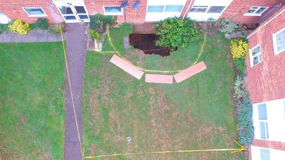 Sinkhole at Cedar Court, St Albans