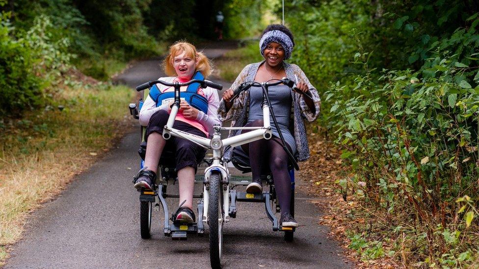 Bike used for by cyclists with disabilities