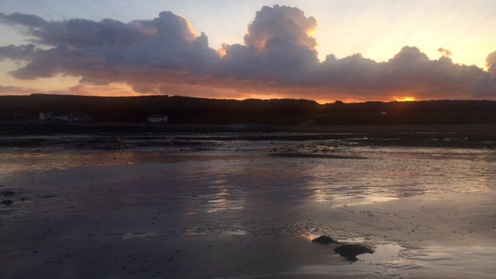 Angela Jones was walking with friends at Port Eynon, South Gower, when she captured this beautiful sunset