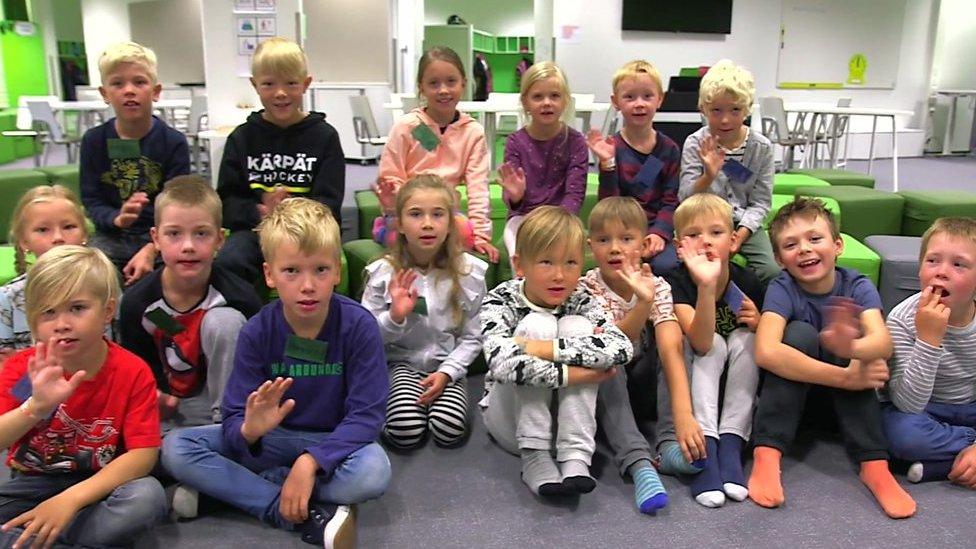 Children in the classroom in Oulu