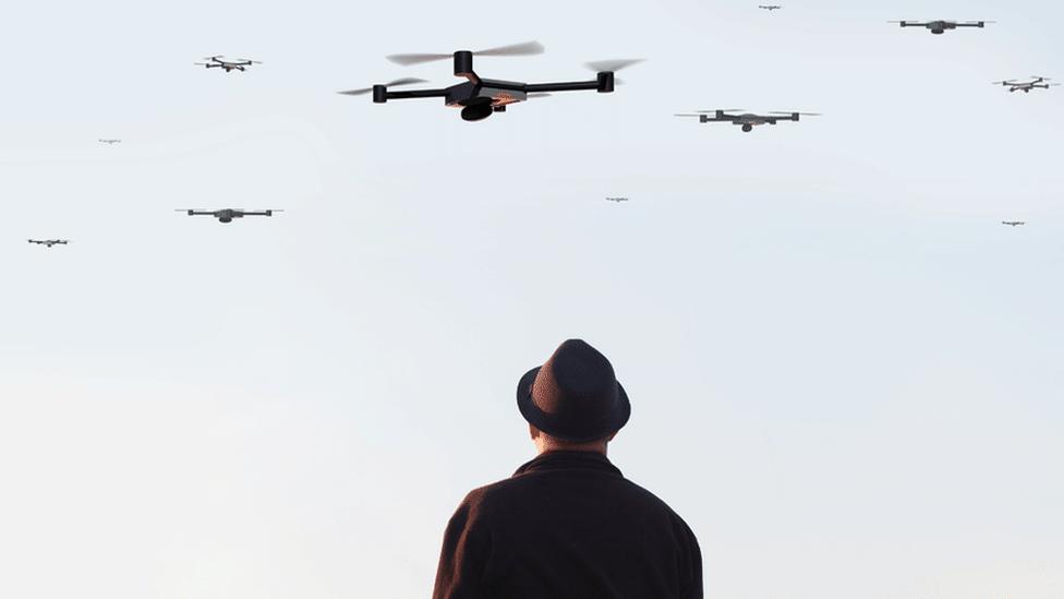 Drones in the sky