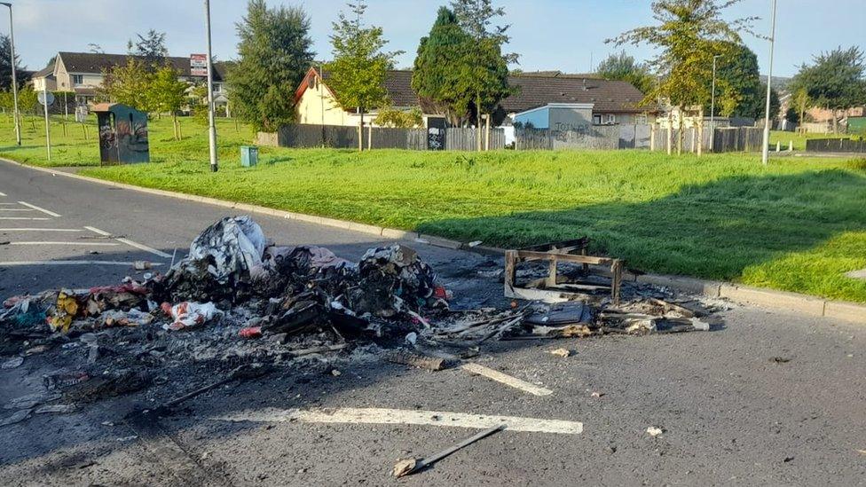 barricade on Galliagh road