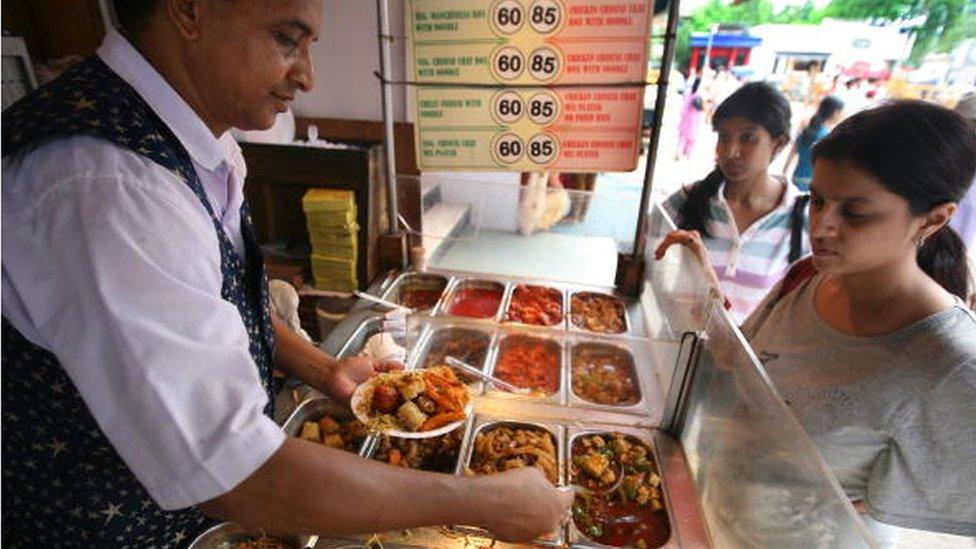 A Chinese Chat Stall at Lajpat Nagar in New Delhi on Tuesday, July 28, 2009