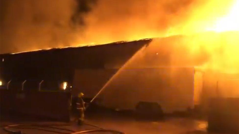 warehouse fire