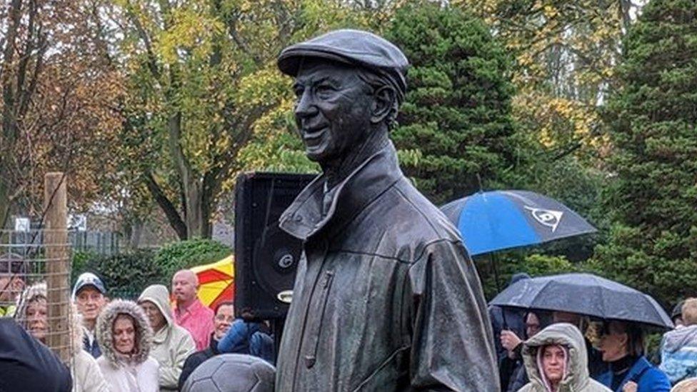 The new statue of Jack Charlton in Hirst Park, Ashington