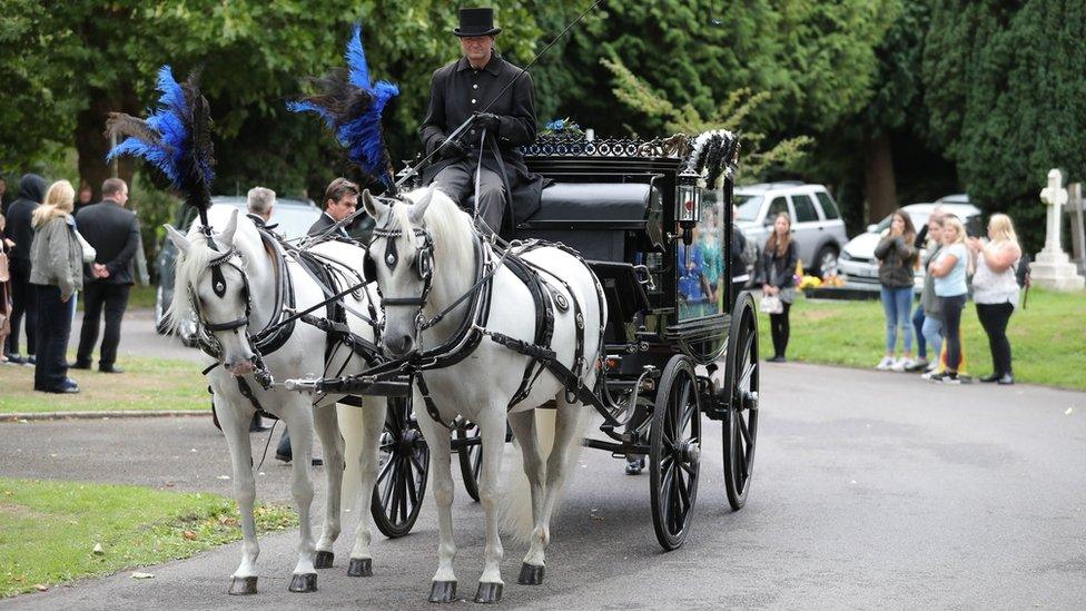 Lucy McHugh's coffin was brought to Hollybrook Cemetery in a horse-drawn procession