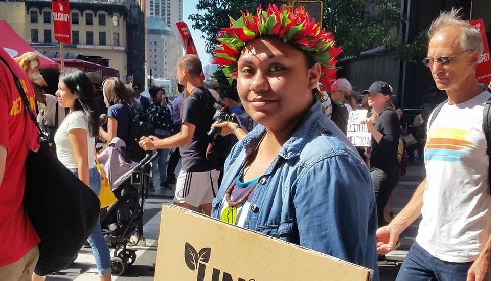 AnnMary in New York at climate change march.