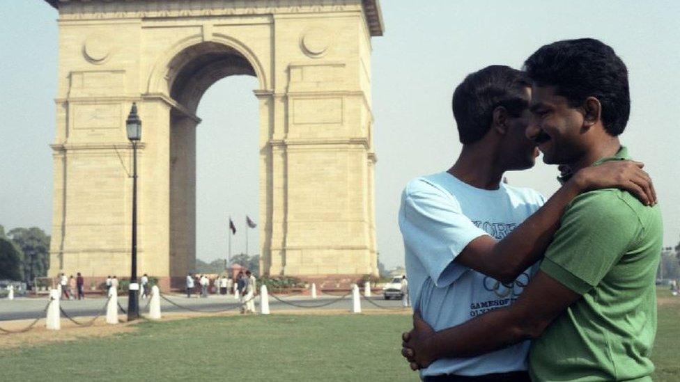 Sunil Gupta, India Gate from the series ‘Exiles’, 1986-87. Even if you have a lover you should get married and have children. Who would look after you in your old age? @Sunil Gupta