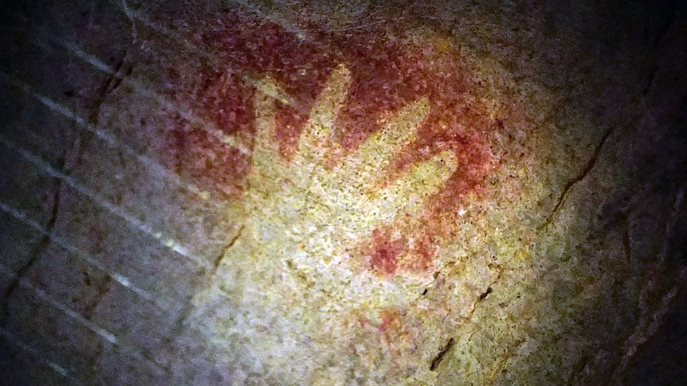 Hand Stencils found in the Cave of El Castillo in Spain