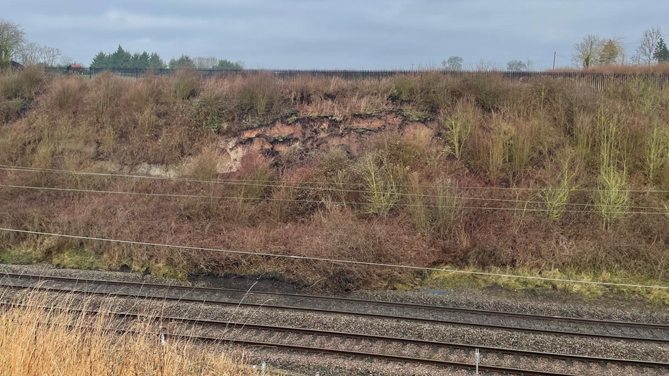 Wide view of the earth on the tracks