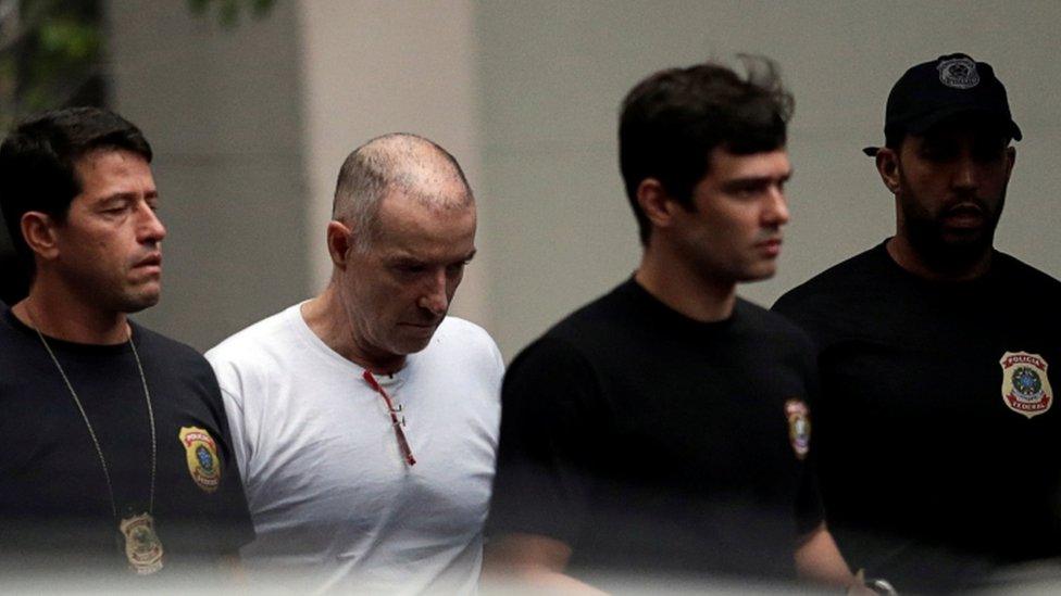 Eike Batista leaves the Federal Police headquarters in Rio, 31 Jan 2017