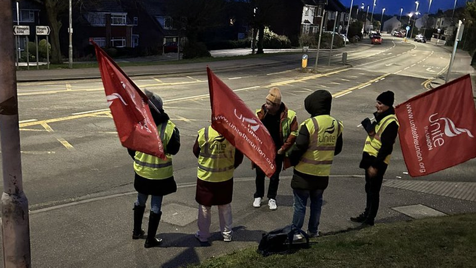 Unite members striking