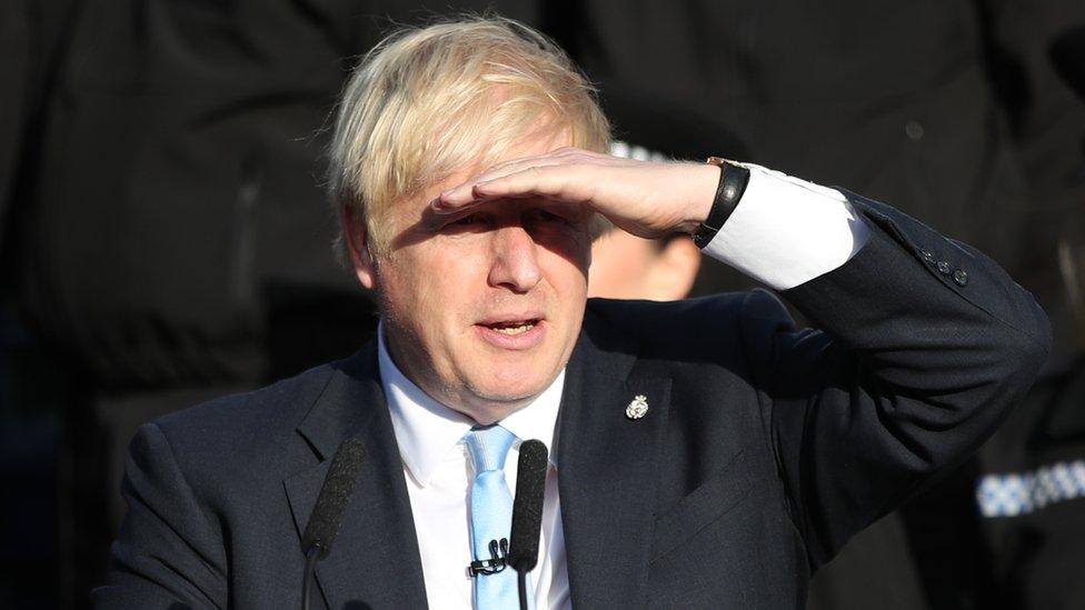 Boris Johnson looking into the distance