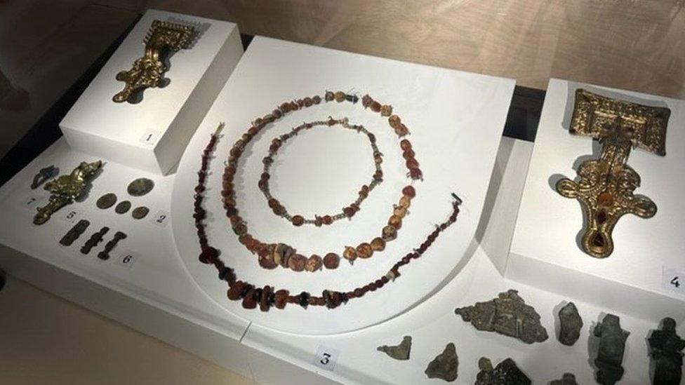 Anglo-Saxon items on display in Ad Gefrin's museum