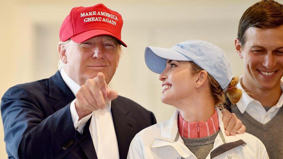 Donald Trump visits his Scottish golf course Turnberry with his daughter Ivanka Trump in Ayr, Scotland (30 July 2015)