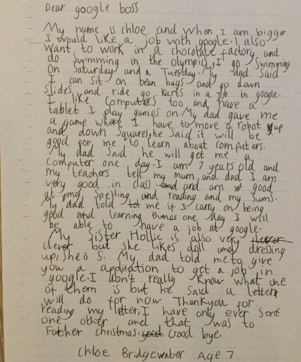 Chloe's letter