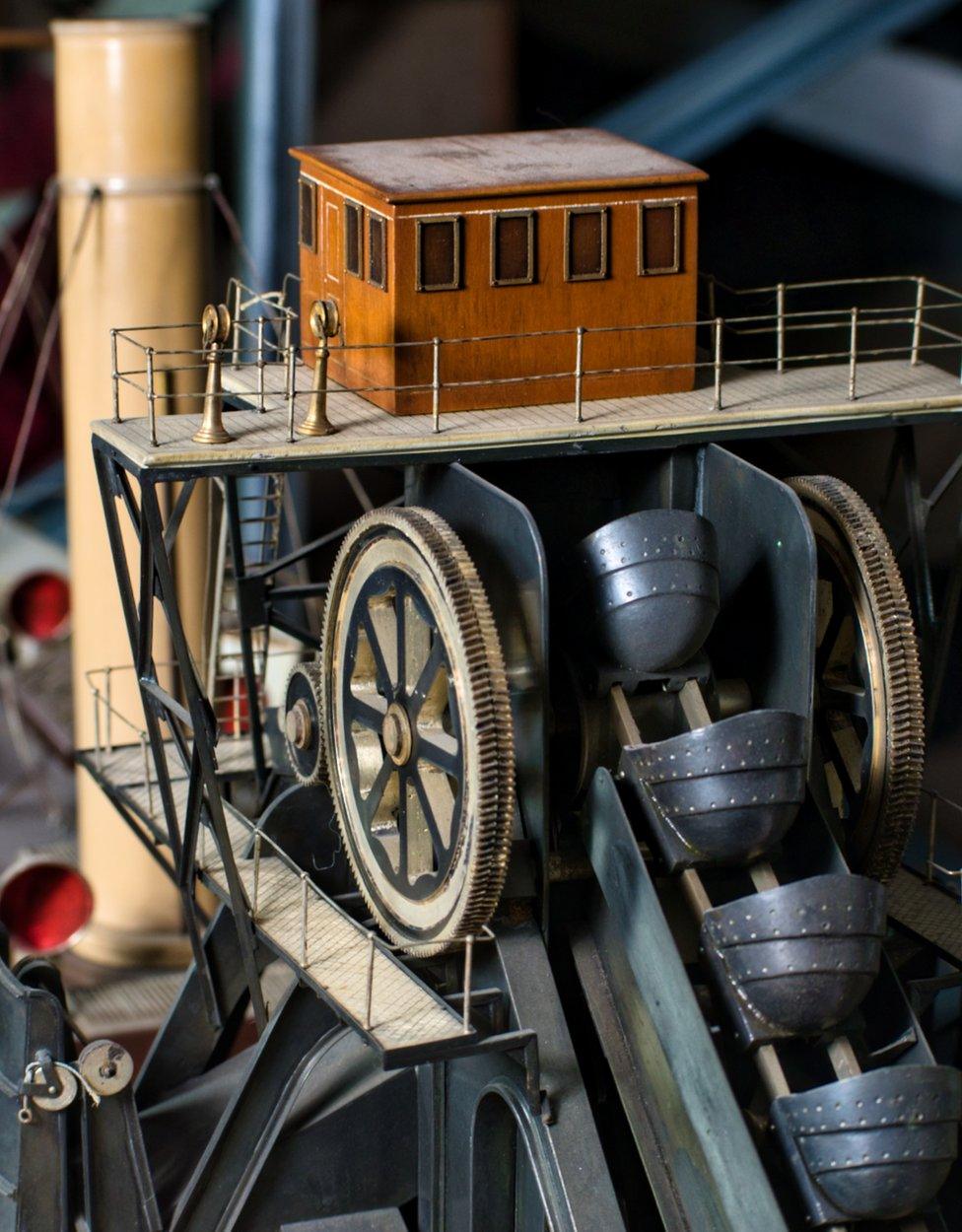 Buckets on model of the Corozal dredger