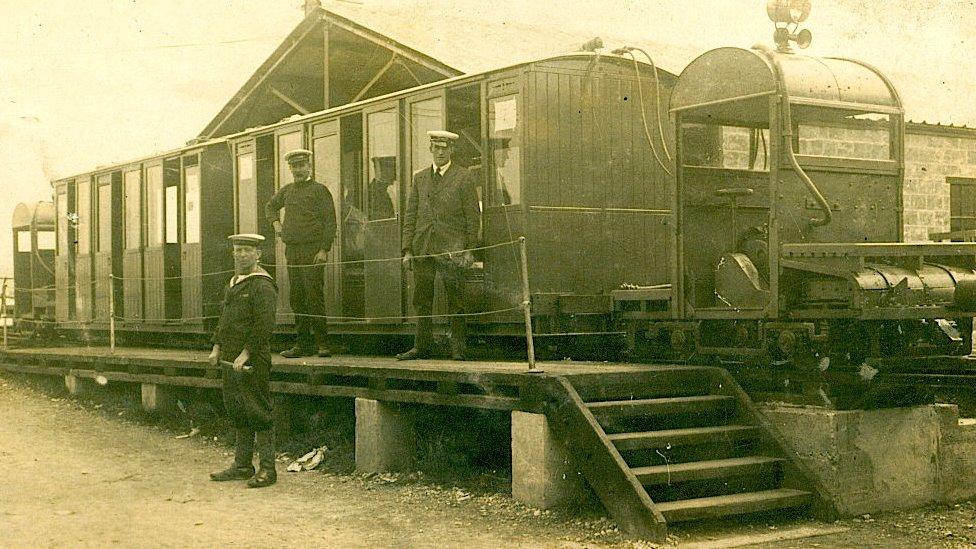 Staff on Hythe Pier Railway