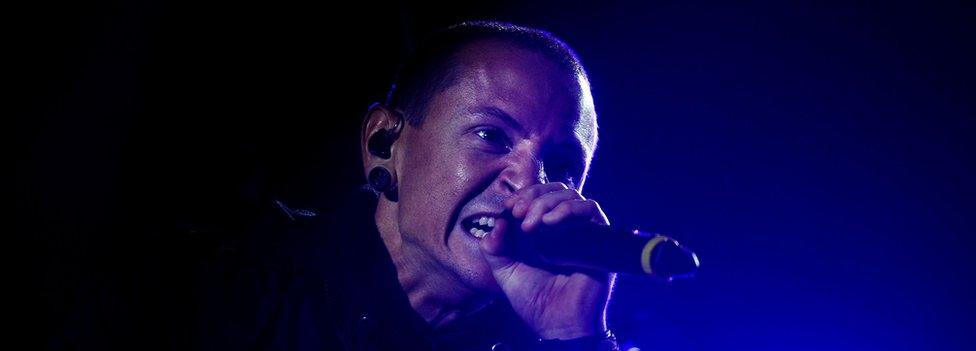 Chester Bennington at festival in Lisbon, Portugal in May 2012