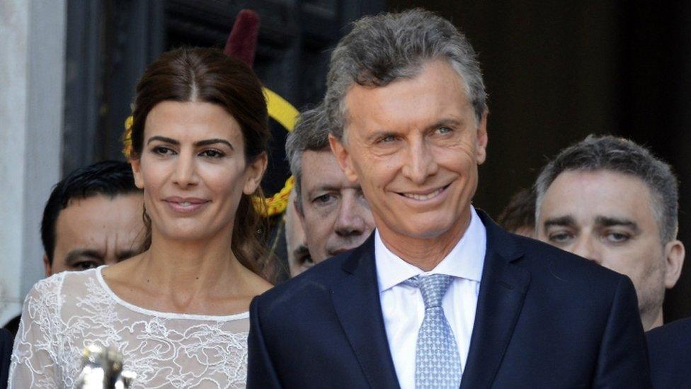 President Mauricio Macri with First Lady Juliana Awada, 10 Dec