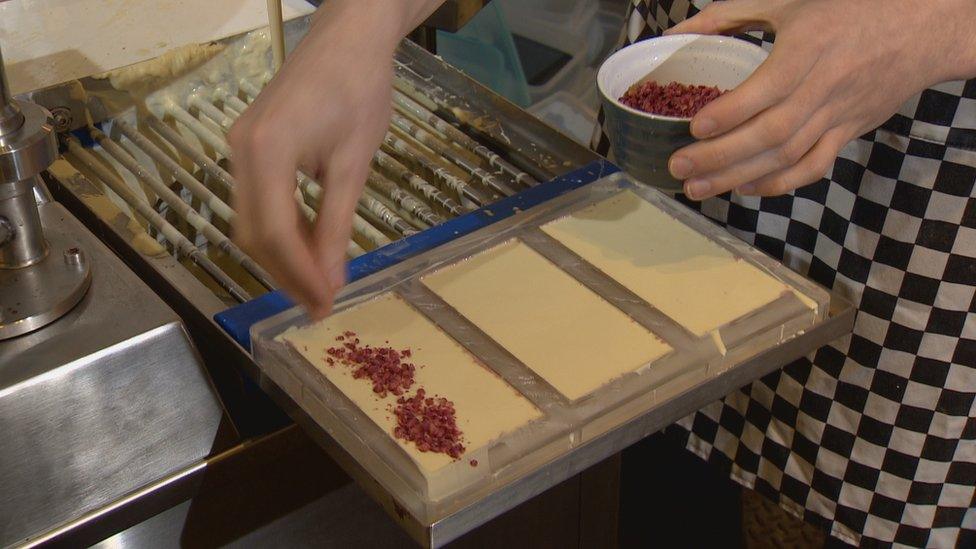 Finlay MacDonald making chocolate