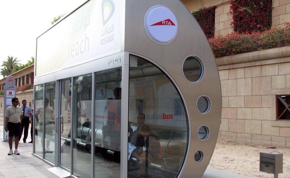 One of Dubai's air-conditioned bus stops