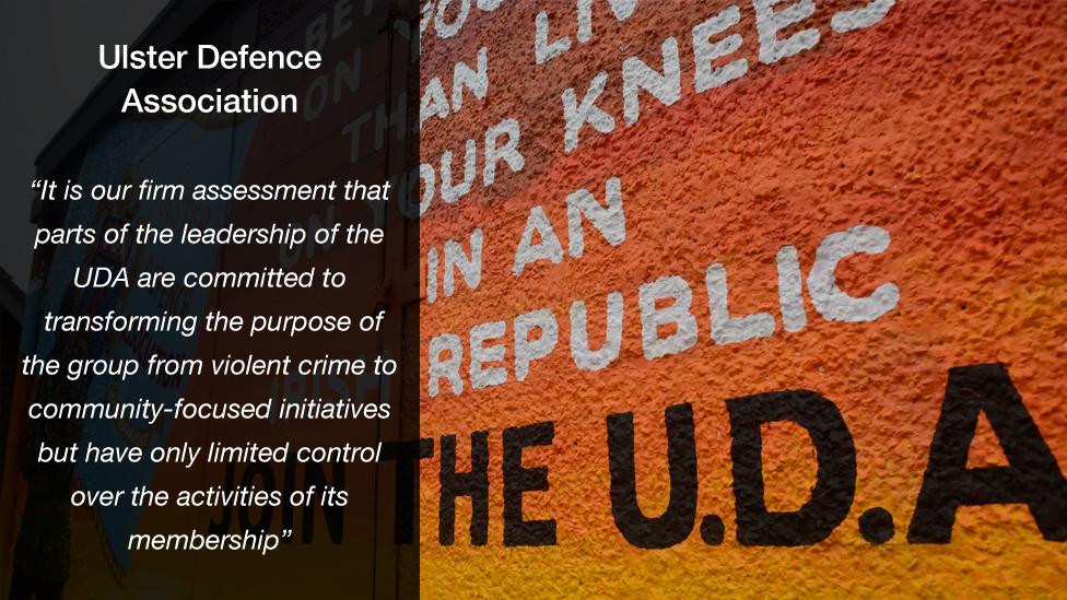 Quote from government's paramilitary report on UDA