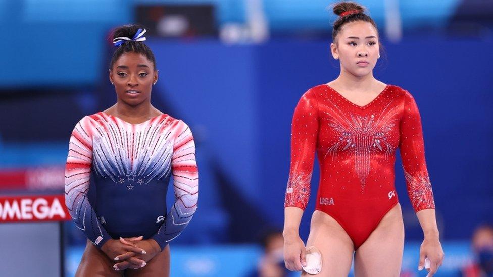 Simone Biles and Suni Lee